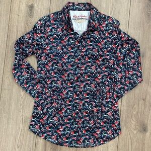 Robert Graham Exclusive Ferrari Car Black and Red Button Down Long Sleeve - XS